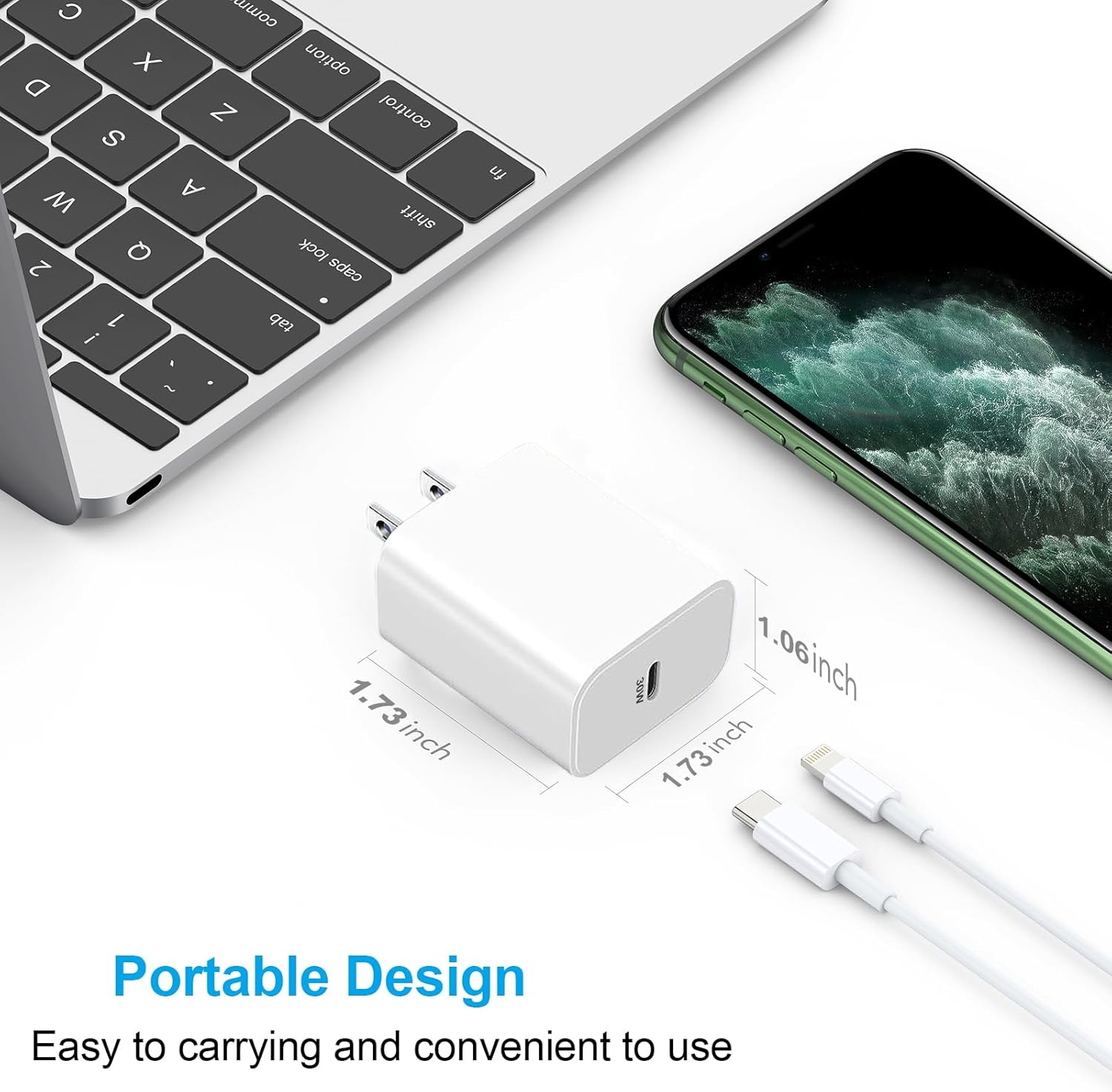 USB C Charger for iPhone 15/15 Plus/15 Pro/15 Pro Max/iPhone14/14 Plus/14 Pro/14 Pro Max/MacBook Air/iPad Pro/Samsung Galaxy S23, 30W Fast GaN PD 3.0 PPS Cargador Charger Block. - ELFESOUL